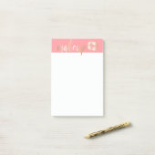 Elegant modern roos gouden lippen en make-up post-it® notes (Op bureau)
