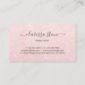 Elegant modern roos goudglitter make-up artiest visitekaartje (Achterkant)