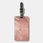 Elegant modern roos goudmarmer bagagelabel (Voorkant verticaal)