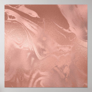 Elegant modern roos goudmarmer poster