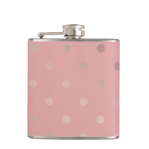 elegant modern roos goudpolka - puntpatroon heupfles