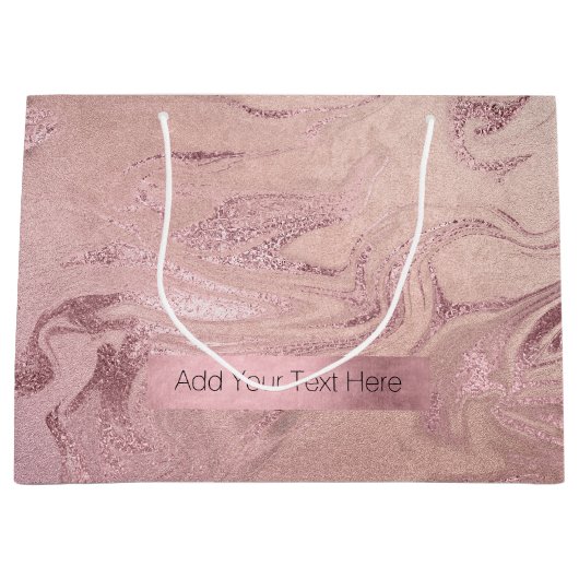 Elegant modern roos goudroze marmer groot cadeauzakje (Voorkant)