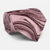 Elegant modern roos goudroze marmer stropdas (Opgerold)