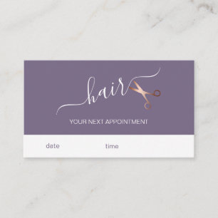 Elegant modern roos goudschaar afsprakenkaartje