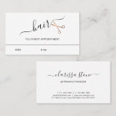 Elegant modern roos goudschaar afsprakenkaartje (Voorkant / Achterkant)