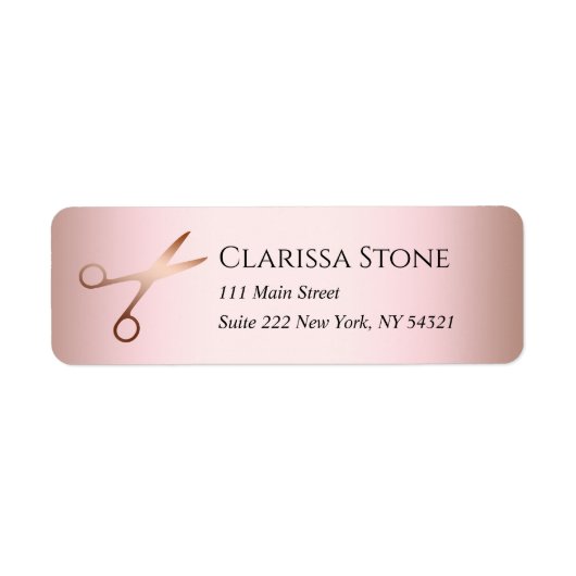 Elegant modern roos goudschaar etiket (Voorkant)