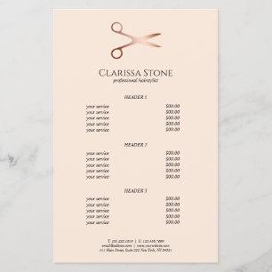 Elegant modern roos goudschaar flyer