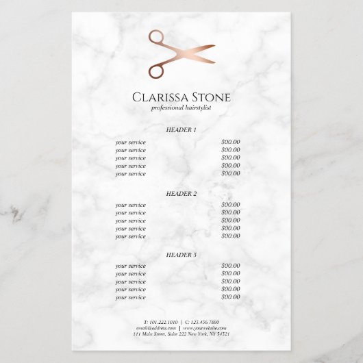 Elegant modern roos goudschaar flyer (Voorkant)