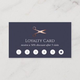 Elegant modern roos goudschaar klantenkaartje