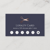 Elegant modern roos goudschaar klantenkaartje (Voorkant)