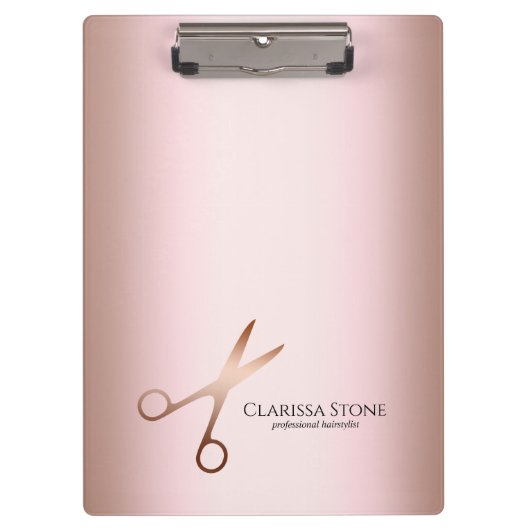 Elegant modern roos goudschaar klembord (Voorkant)