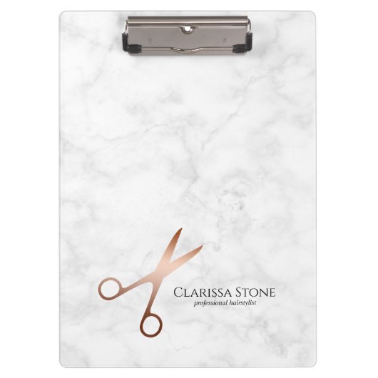 Elegant modern roos goudschaar klembord (Voorkant)