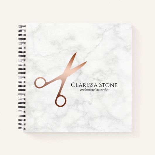 Elegant modern roos goudschaar notitieboek (Voorkant)