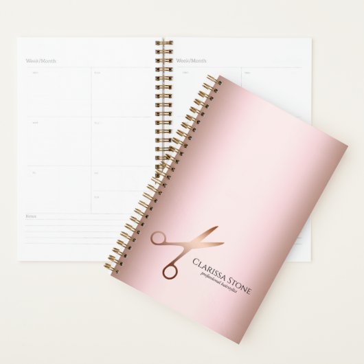 Elegant modern roos goudschaar planner (Display)