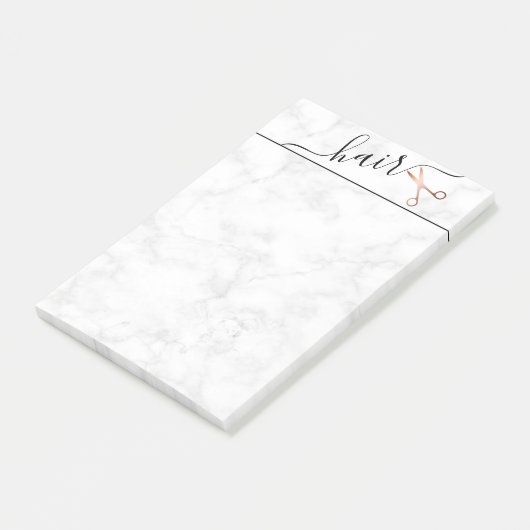 Elegant modern roos goudschaar post-it® notes (Schuin)