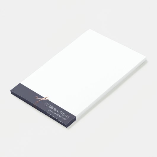 Elegant modern roos goudschaar post-it® notes (Schuin)