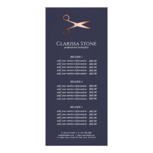 Elegant modern roos goudschaar reclamekaart