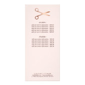 Elegant modern roos goudschaar reclamekaart (Achterkant)