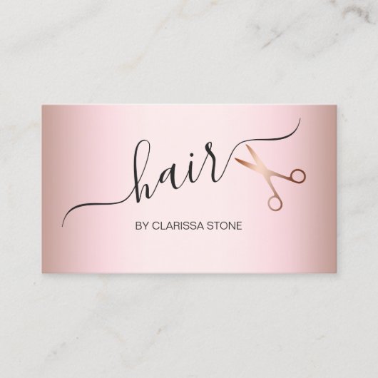 Elegant modern roos goudschaar visitekaartje (Voorkant)