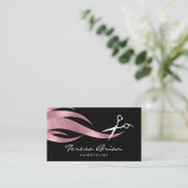 Elegant modern roos goudschaar visitekaartje (Staand voorkant)