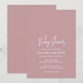 Elegant modern Roos roze Baby shower Kaart (Voorkant / Achterkant)