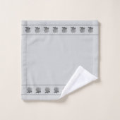 Elegant, Modern Rose Flowers on Light Silver Gray (Gant de toilette)