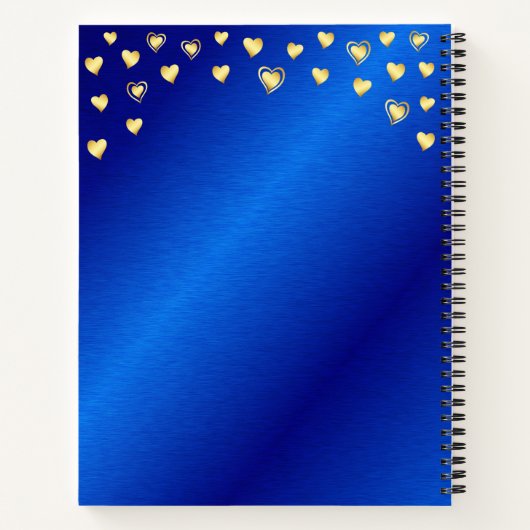 Elegant Modern Royal Blue en Gold Monogrammed Notitieboek (Achterkant)