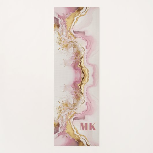 Elegant modern roze Abstract monogram goud Yogamat (Voorkant)