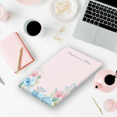 Elegant Modern Roze Blauwe Waterverf Wildbloemen Post-it® Notes