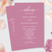 Elegant modern roze bruiloft programma