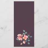 Elegant Modern Roze en Goud Bloemen Bruiloft Menu (Achterkant)