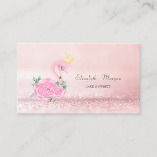 Elegant modern roze flamingo Bokeh Cake Sweets Visitekaartje