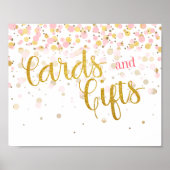 Elegant modern roze goudConfetti Kaart - Geschikt Poster (Voorkant)