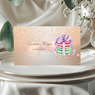 Elegant Modern, Roze Gouden Kwaststreek, Macarons Visitekaartje