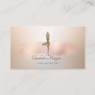 Elegant Modern, Roze Gouden Kwaststreek Visitekaartje