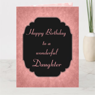 Elegant modern roze Happy Birthday Daughter Kaart