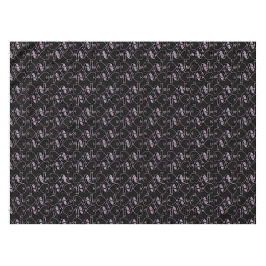 Elegant modern roze harten en sleutels patroon | tafelkleed (Voorkant (Horizontaal))