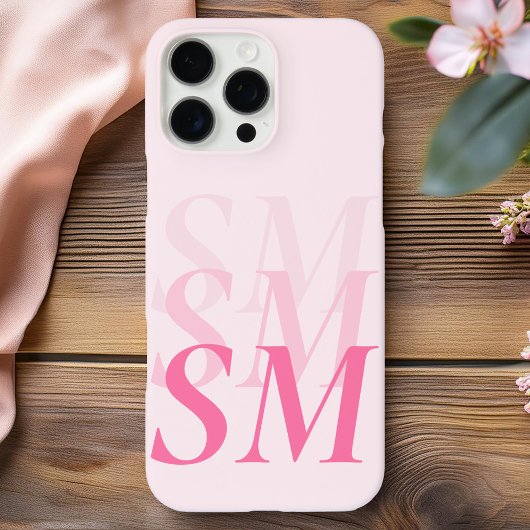 Elegant Modern Roze Initiaal Monogram Case-Mate iPhone Case
