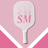 Elegant Modern Roze Initiaal Monogram Pickleball Paddle