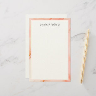Elegant Modern Roze Marmer Script Briefpapier