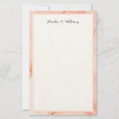 Elegant Modern Roze Marmer Script Briefpapier (Voorkant)