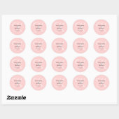 Elegant Modern Roze Monogram en Dank u Ronde Sticker (Vel)