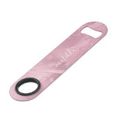 Elegant modern roze roze goudmarmer speed flessenopener (Achterkant Gekanteld)