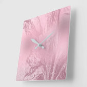 Elegant modern roze roze goudmarmer vierkante klok (Hoek)