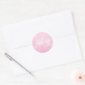 Elegant modern roze roze roos goudglitter make-up ronde sticker (Envelop)