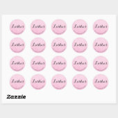 Elegant modern roze roze roze goudglitter zweepsla ronde sticker (Vel)