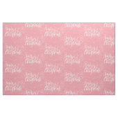 Elegant modern Roze Snowy Merry-kerstscript Stof (Fat Quarter)