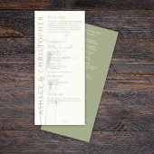 Elegant Modern Sage Green Wedding Programma