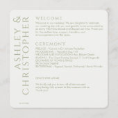 Elegant Modern Sage Green Wedding Programma (Voorkant)