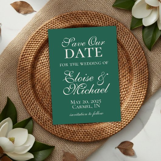 Elegant Modern Sage Groen Bruiloft Save the Date